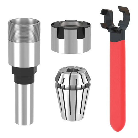Half Inch Router Collet Extension Rod Chuck Holder With ER20 Spring Collet, Accepts One Quarter Inch And One Half Inch Shanks