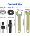 Dimensions of Drill To Angle Grinder Adapter Kit With 6mm And 10mm Arbors Flange Nut Set And 2 Spanner Wrenches
