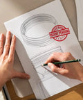 Design sketch of Silicone Bellow Replacement For Breville Barista Express And Compatible Espresso Machines with patent pending stamp.