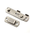 WUUWCHODC Stainless Steel Sliding Bolt Lock for Gate Home Security, close-up view of latch and strike plate.