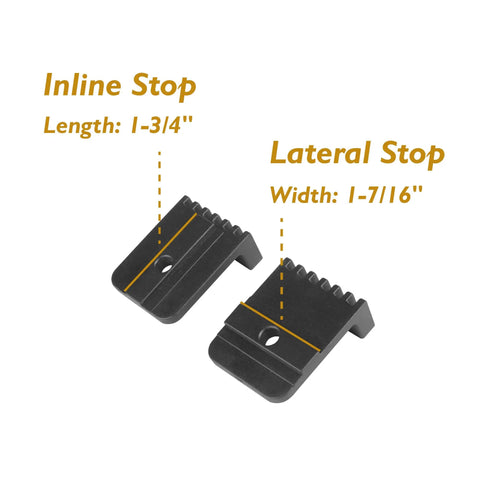 4 Pack T Track Stop Block Set For Woodworking With Inline And Lateral Stops For 3/4 Inch Double Cut Profile T Track Tables