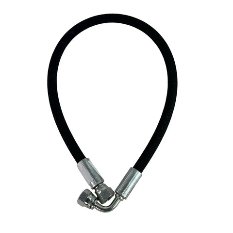 Heavy Duty Hydraulic Hose For Front Loader RH Boom Cylinder 27 5/8 Inch, 3/8 Inch 90 Degree Female JIC Ends, Fits Kubota LA210 LA211