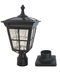 Outdoor Dusk To Dawn Solar Post Light For Garden And Yard Poles Cast Aluminum Waterproof LED Pillar Lamp With Glass Lens No Wiring