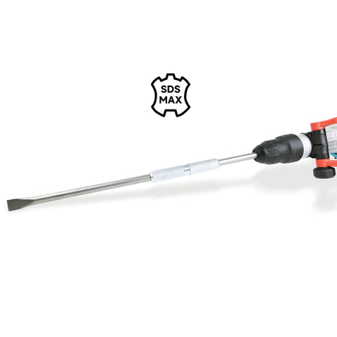 Beefy Sds Max To Sds Max Connector Adapter Rock Solid Conversion Coupling attached to rotary hammer drill for concrete work.