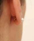 Five Piece Pearl Stud Earrings Set With Gold Finish Ball Studs From 4mm To 8mm For Women And Men, Classic Gold Pearl Earrings For Everyday Wear, Dope For Multiple Piercings And Modern Day Style; pearl stud close-up