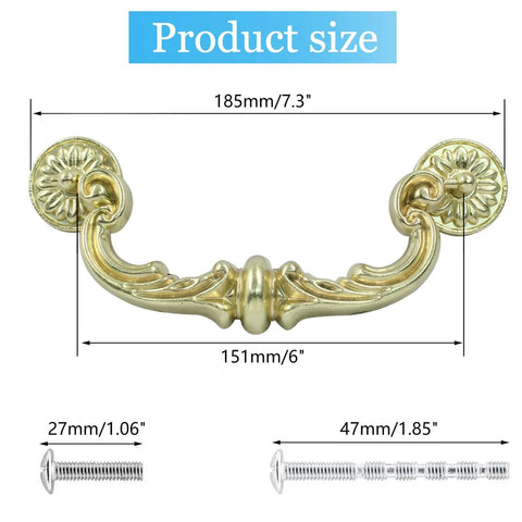 4 Pack 150 Mm Center To Center Pull Handles With Drop Down Bail Swing Zinc Alloy Rustic Vintage Style Antique Drawer Pulls