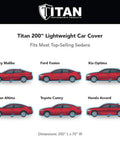 Heavy Duty Waterproof Sedan Car Cover 186 To 202 Inches With Driver Side Zipper UV Protection And Scratch Resistant 210T Polyester
