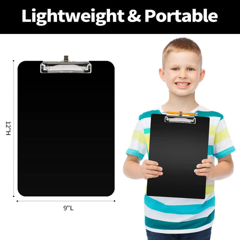 Plastic Clipboard With Pen Holder Two Pack 8.5 By 11 Standard Letter Size Low Profile Clip Sturdy Ten Percent Thicker Waterproof