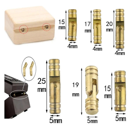 Copper Barrel Hidden Hinges 10 Pcs Cylindrical Concealed Brass Hardware sizes and installation detail