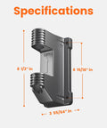 Heavy Duty Swivel Metal Bracket For AW40 Hose Reel Replacement Featuring Tough As Nails Polypropylene Build and dimensions labeled.