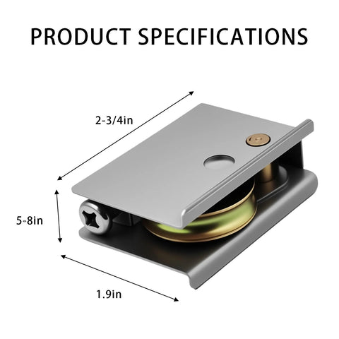 Patio Door Rollers Replacement Parts For Sliding Doors With One And One Half Inch Steel Ball Bearing Adjustable Height Direct Replacement Kit Smooth Glide DIY Friendly Two Pack Easy Installation For Quick DIY Replacement, shown with dimensions.