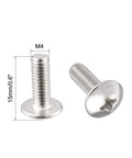 Heavy Duty Stainless Steel Phillips Head Machine Screws M4x12mm Pack Of 50 showing silver screws with a 12mm length.