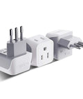 Italy And Chile Travel Plug Adapter Set With Type L Grounded Socket Dual USA Input Compact 3 Pack for cell phones, laptops and chargers