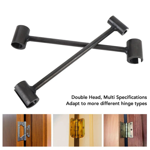 Double Head Steel Door Hinge Adjustment Wrench For Fire, Cleanroom And Security Doors, ergonomic tool, laid across each other
