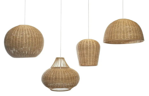 Natural Wicker Pod Pendant Light 11.5 Inch Diameter Handwoven Boho Hanging Fixture with 78 Inch Adjustable Cord Ready to Bring Warm, Cozy Vibes to Your Living Room or Dining Area 60W Bulb Not Included