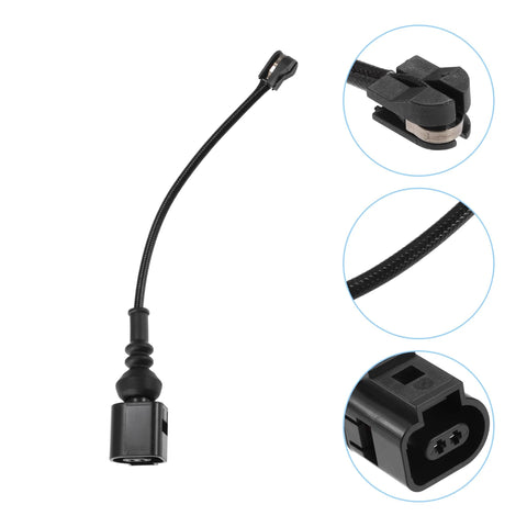 ACROPIX front brake pad electronic wear sensor cable for VW Touran, pack of 2, black braided, 2-pin connector