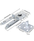 Heavy Duty Iron Sofa Hinge Bracket With Strong Bed Holder Connector For Sectional Furniture Setup, matte silver finish, dimensions shown.