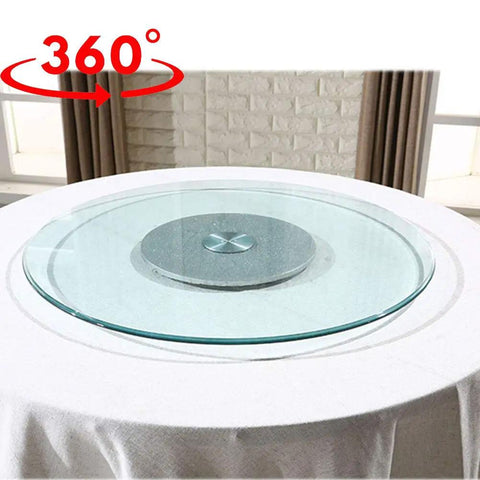 Clear Tempered Glass Lazy Susan Turntable Bearing Large 28 To 47 Inch Round Rotating Tray For Home Kitchen Dining Room