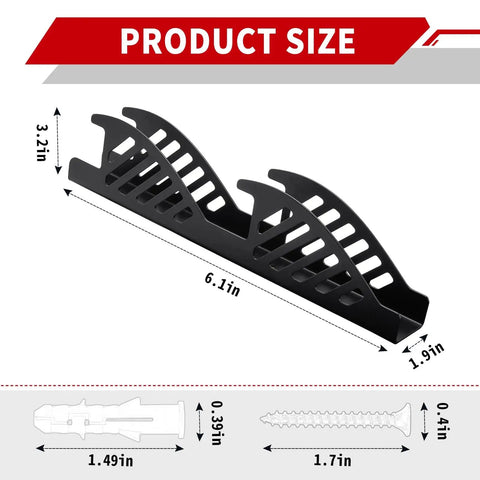Dimensions of Heavy Duty Jack Stand Wall Mount Organizer For 2 And 3 Ton Stands In 12 Gauge Steel With Powder Coat Finish
