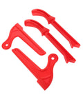 Four Piece Table Saw Push Stick And Block Set Built For Ergonomic Hand Safety And Precision Cuts With Pro Grade Kickback Control