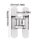 Concealed Door Hinge Set Two Pack Zinc Alloy 180 Degree Adjustable Folding Cross Hinge For Bedroom Living Room Cabinets And Cupboards Silver Finish With Screws Included