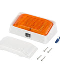 Bright 320 Lumen RV Exterior Porch Light With Switch 12V Replacement LED for Campers with white base and dual lenses