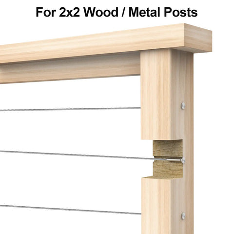 Stainless Steel Stemball Swage Dead Ends 1/8 Inch For Deck Cable Railing 20 Pack on 2x2 Wood Post