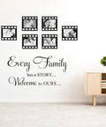 Circle Family Wall Decals 12 Piece Photo Frame Set Cozy Living Room Vibe Our Family Is A Circle And Every Family Has A Story Black Wall Art