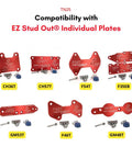 Battle Tested Thin Nuts For 8Mm Stud Extraction, Pack Of 25, compatibility with EZ Stud Out individual plates displayed.
