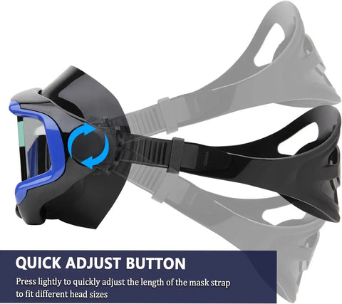 All In One Snorkel Mask Set For Adults Kids And Teens With 180 Degree Field Of View Leak Proof Fog Proof Dive Mask Goggles with adjustable strap