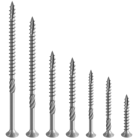 Assorted sizes of deck screws similar to Bronze Exterior Deck Screws 4 Inch 304 Stainless Steel Rust Resistant Epoxy Coated