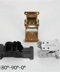 Folding leg bracket set, 4 pcs; black, silver and brass hinges with screws; 180°-90°-0° folding angles.
