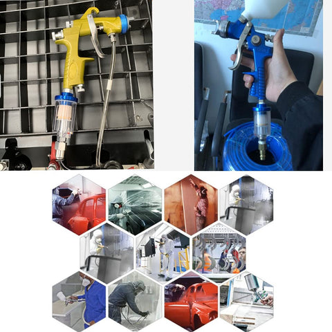 Quarter Inch Air Compressor Oil Water Separator For Spray Gun And Inline Filter With Regulator Gauge, used for various painting applications.