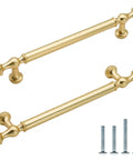 10 Pack Brushed Gold Cabinet Pulls With 5 Inch Center To Center 128mm Hole Spacing Brushed Brass Drawer Handles with mounting screws
