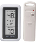 Digital Indoor Outdoor Thermometer With Wireless Sensor LCD Display And Daily High And Low Temperature Readings No Fuss Setup And Monitoring For Home Or Office White
