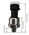 Stainless Steel Pressure Transducer Sensor With Connector One Eighth Inch NPT Fitting For Oil Fuel Air Water 30 PSI with dimensions
