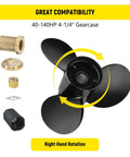 Mercury Outboard Aluminum Boat Propeller 13 Inch Diameter 21 Pitch 3 Blade RH Rotation with components
