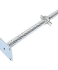 Four Pack 18 Inch Adjustable Leveling Jacks For Baker Style Scaffolding, 3307 Lbs Load Capacity, Heavy Duty Galvanized Solid Screw Jacks With Base Plate, Built To Last, Silver Finish.