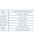Specification chart for Three Pack 15X20CM Double Sided Protoboard For DIY Soldering And Prototyping With Pre Tinned 1 mm Holes