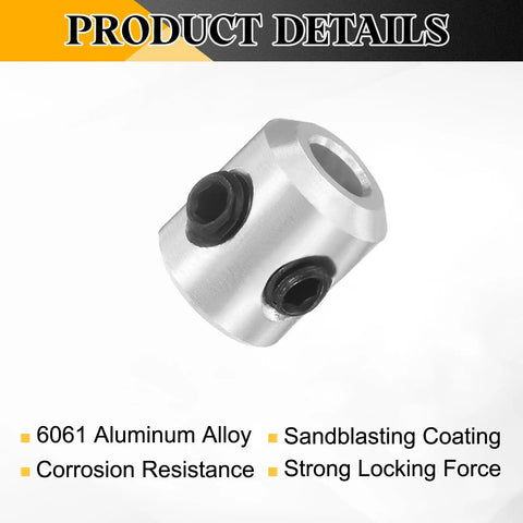 Eight Piece Set Screw Shaft Collars 3mm Bore 7mm Outside Diameter 8mm Thickness Aluminum 6061 Alloy Axle Collar Clamp