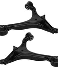 Front Lower Control Arm Suspension Kit For Honda Civic 2001 2002 2003 2004 2005 Not For SI Models With Ball Joints Sway Bar End Links Outer Tie Rod Ends 8 Piece Beefed Up Replacement, black steel arms