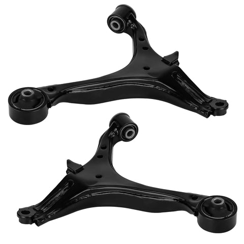 Front Lower Control Arm Suspension Kit For Honda Civic 2001 2002 2003 2004 2005 Not For SI Models With Ball Joints Sway Bar End Links Outer Tie Rod Ends 8 Piece Beefed Up Replacement, black steel arms