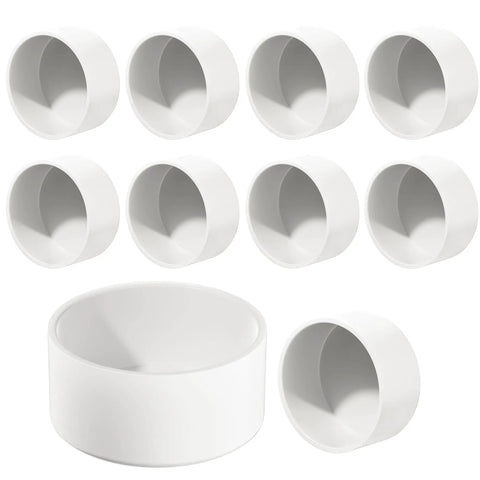 10 pack of 2 Inch PVC End Cap for Schedule 40 Pipe, White Slip Socket Cap Connector for Irrigation, Pool, Spa and Cold Water Lines