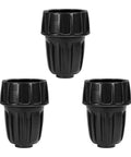 Front view of Three Pack One Half Inch Drip Irrigation Tubing To Three Quarters Inch Garden Hose Adapter Fittings