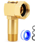 Garden Hose Reel Swivel Elbow Connector Replacement Part With Brass Construction Includes Washers Sealing Rings And Tape For Easy Install Durable Leak Free Hose Reel Accessory, brass elbow with washers