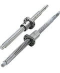 Premium 3000 Mm Ballscrew With Set Screw For Cnc Routers And Hobby Builds Tough As Nails Linear Motion Upgrade 25 Mm Precision Ground Steel Rod Shop Grade close-up of two steel ballscrews
