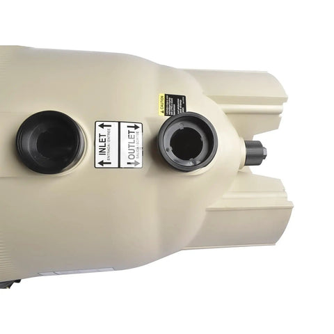 Close-up of EC-160301 Replacement Cartridge Assembly inlet and outlet for Clean and Clear Plus 420 Sq Ft Pool Filter