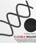 Heavy Duty Rubber Caulk Saver Strip For Concrete Joints Built Nails Tough Hella Flexible Black Weatherproof Wall Door Gap Sealer Universal Crack Stopper Five Meter Roll, showcasing flexible rubber molding.