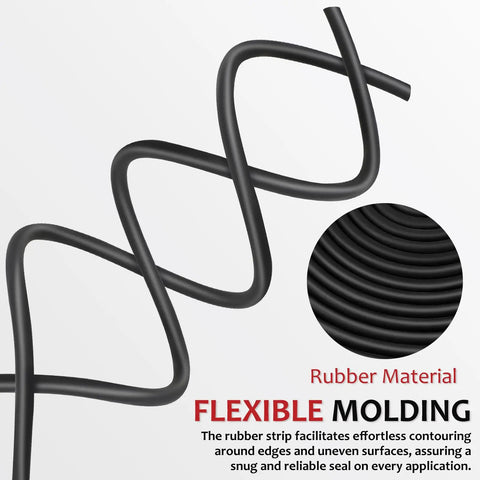 Heavy Duty Rubber Caulk Saver Strip For Concrete Joints Built Nails Tough Hella Flexible Black Weatherproof Wall Door Gap Sealer Universal Crack Stopper Five Meter Roll, showcasing flexible rubber molding.