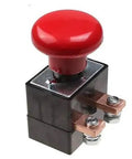 Heavy Duty Emergency Disconnect Switch 96V for Electric Forklift with red button and copper terminals for quick power cut.